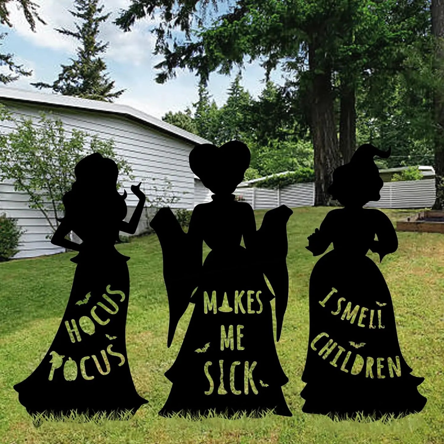 Halloween Iron Art Witch Signs Frame Silhouette Decor Carnival Home Decor Outdoor Garden Black Hocus Pocus Magic Witches Gifts