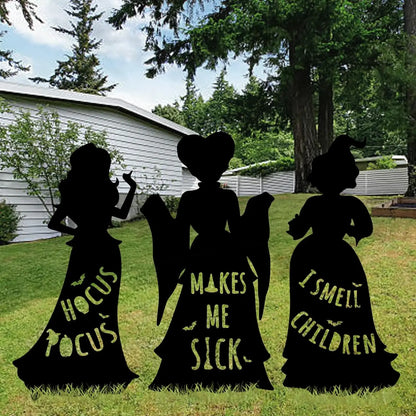 Halloween Iron Art Witch Signs Frame Silhouette Decor Carnival Home Decor Outdoor Garden Black Hocus Pocus Magic Witches Gifts