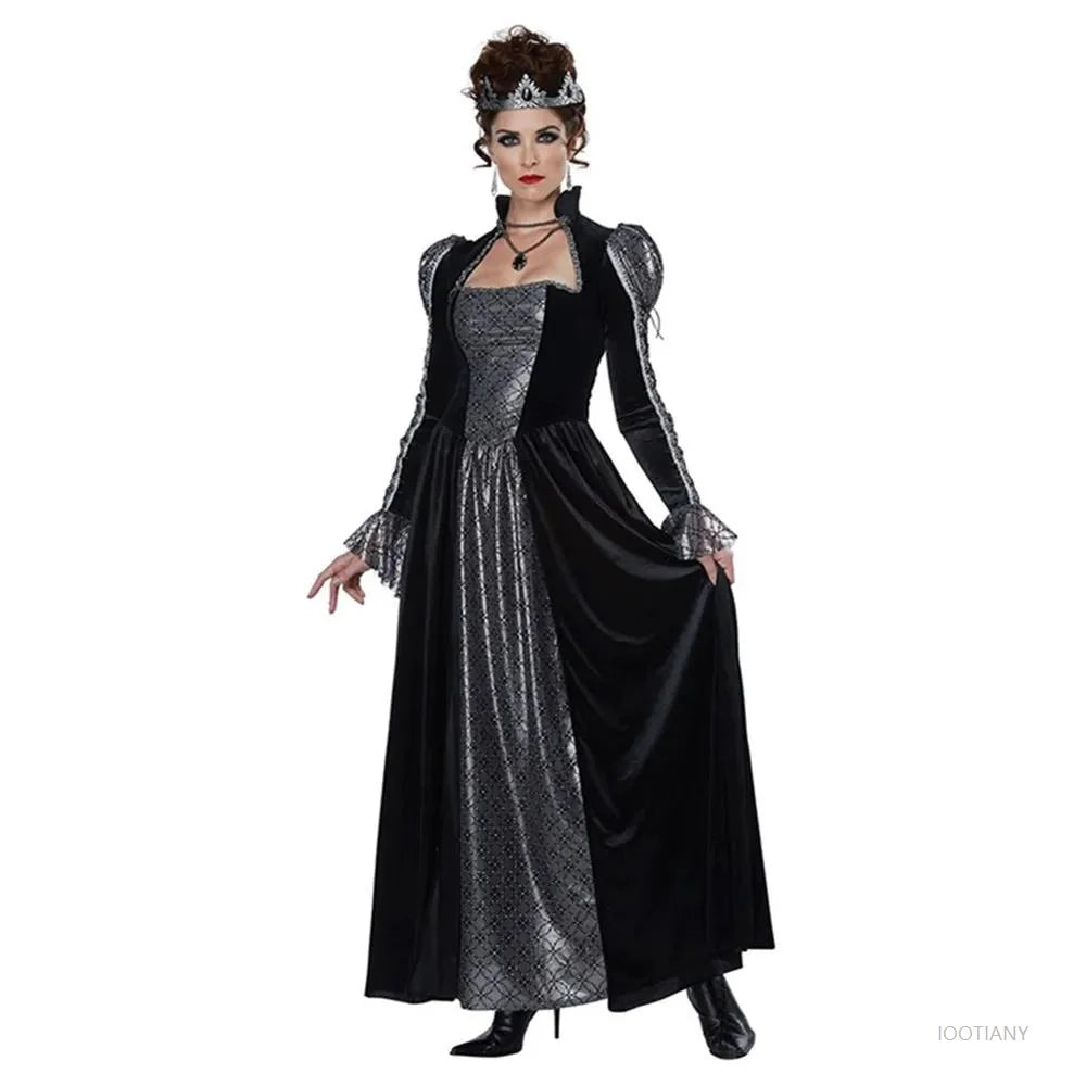 Women's Halloween Day of the Dead Sexy European Medieval Retro Court Gothic Queen Evil - Discount Halloween City