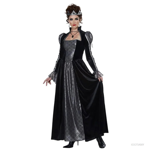 Women's Halloween Day of the Dead Sexy European Medieval Retro Court Gothic Queen Evil - Discount Halloween City