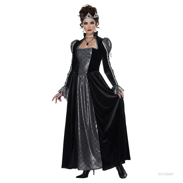 Women's Halloween Day of the Dead Sexy European Medieval Retro Court Gothic Queen Evil - Discount Halloween City