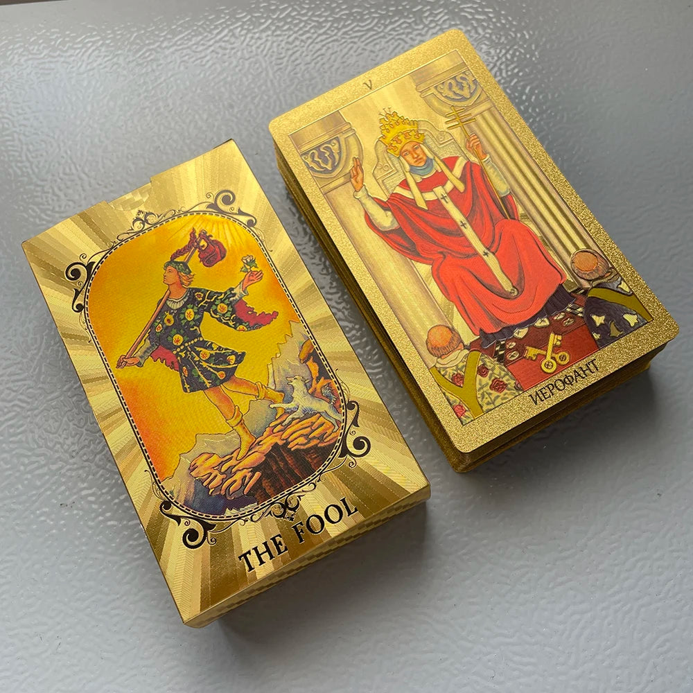Golden Tarot Deck with Guidebook – Russian Edition