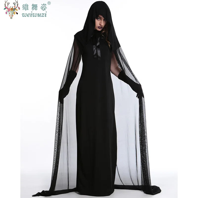 Women's Witch Black Easter Masquerade Dancing Vampire Bride Costume - alternate view 5