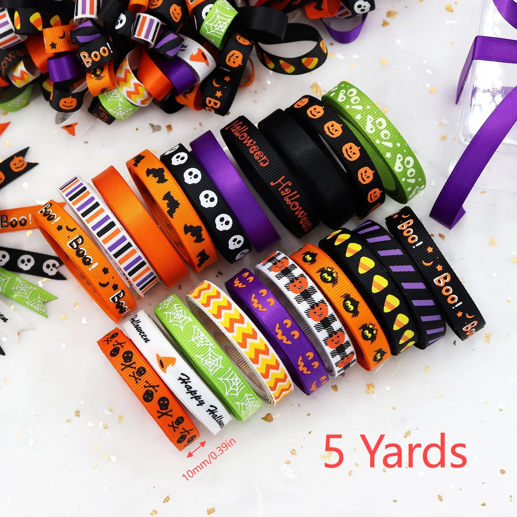 10mm Halloween Ribbon Halloween Party Scene Decoration Bow Headpiece DIY - product image 3