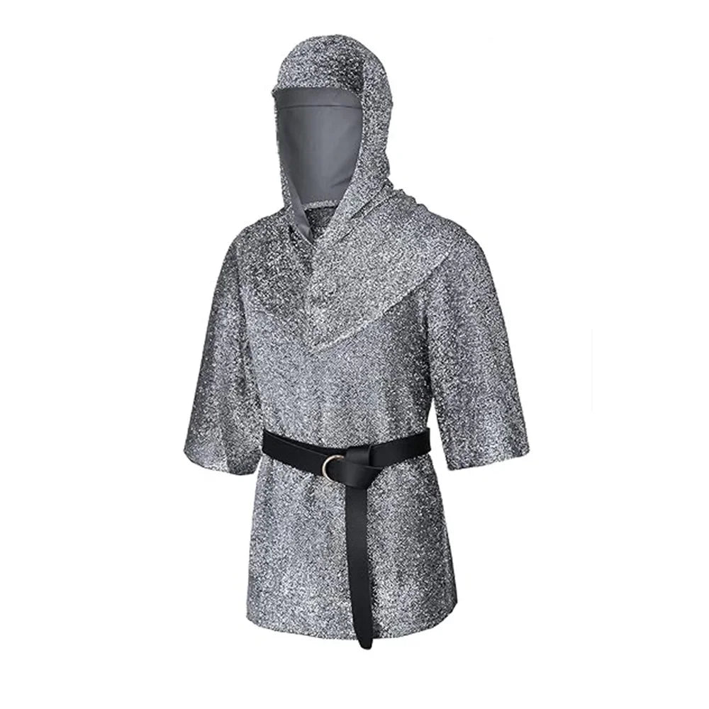 Renaissance for Men Outfits Armor Tunic Coif Cowl Crusader Costume Medieval Noble Knight - Hats / XXL
