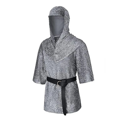 Renaissance for Men Outfits Armor Tunic Coif Cowl Crusader Costume Medieval Noble Knight - Hats / XXL