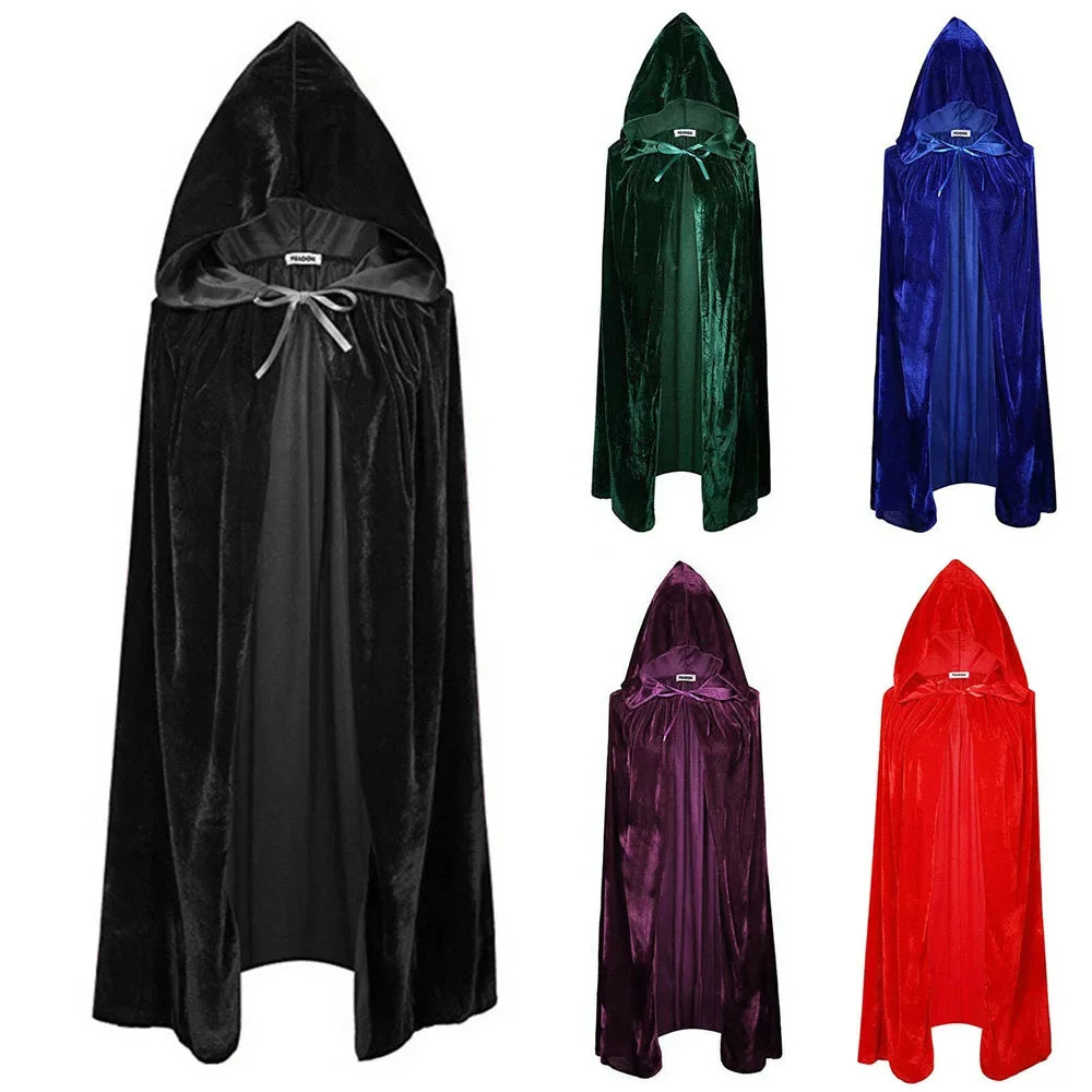 Witch Gothic Hooded Cloak Vampires Grim Reaper Capes Unisex Halloween Costume