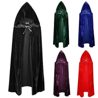 Adult Witch Gothic Hooded Cloak Vampires Grim Reaper Capes Costume