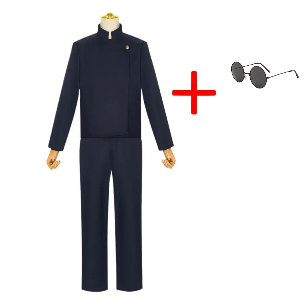 Gojo Satoru Costume Pour Hommes Anime Iforme De Lycée Perruque Trempée Costume - black / 140