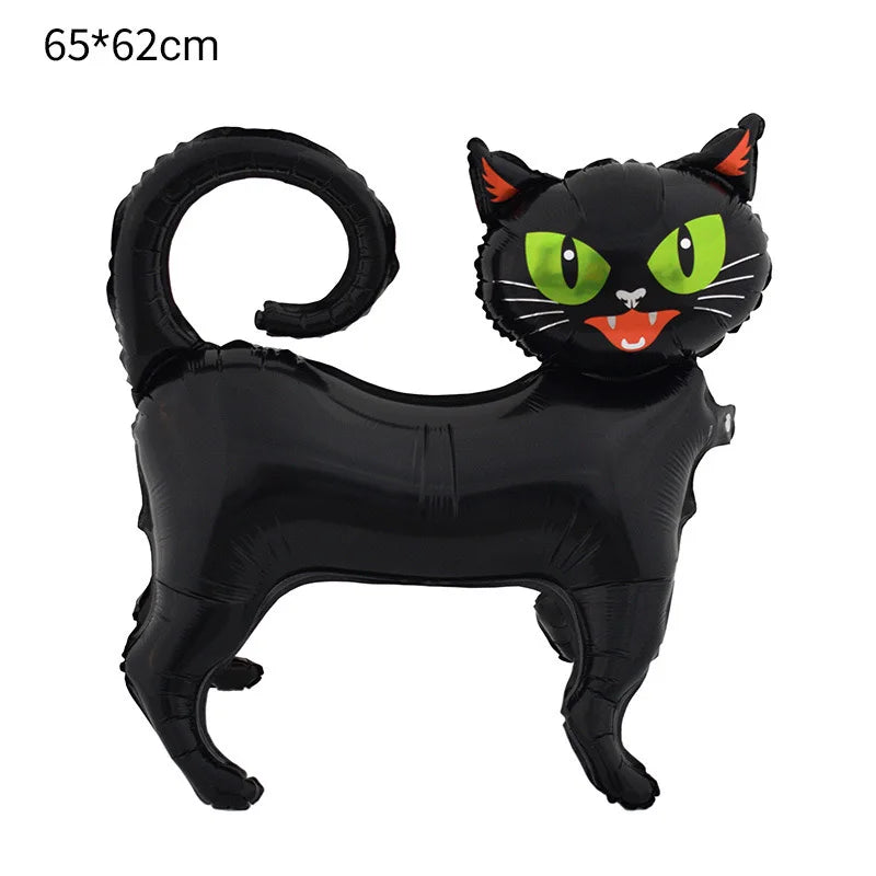 Halloween party decoration with black cat, aluminum foil balloons, 4D - product image 6