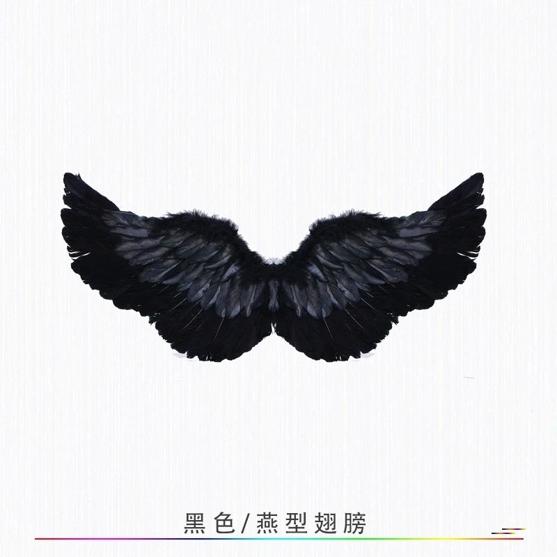Creative Angel Feather Wings with Elastic Straps Bright Color Lightweight Wings