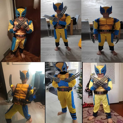 Wolverine Kids' Deluxe Halloween Jumpsuit Costume with Mask