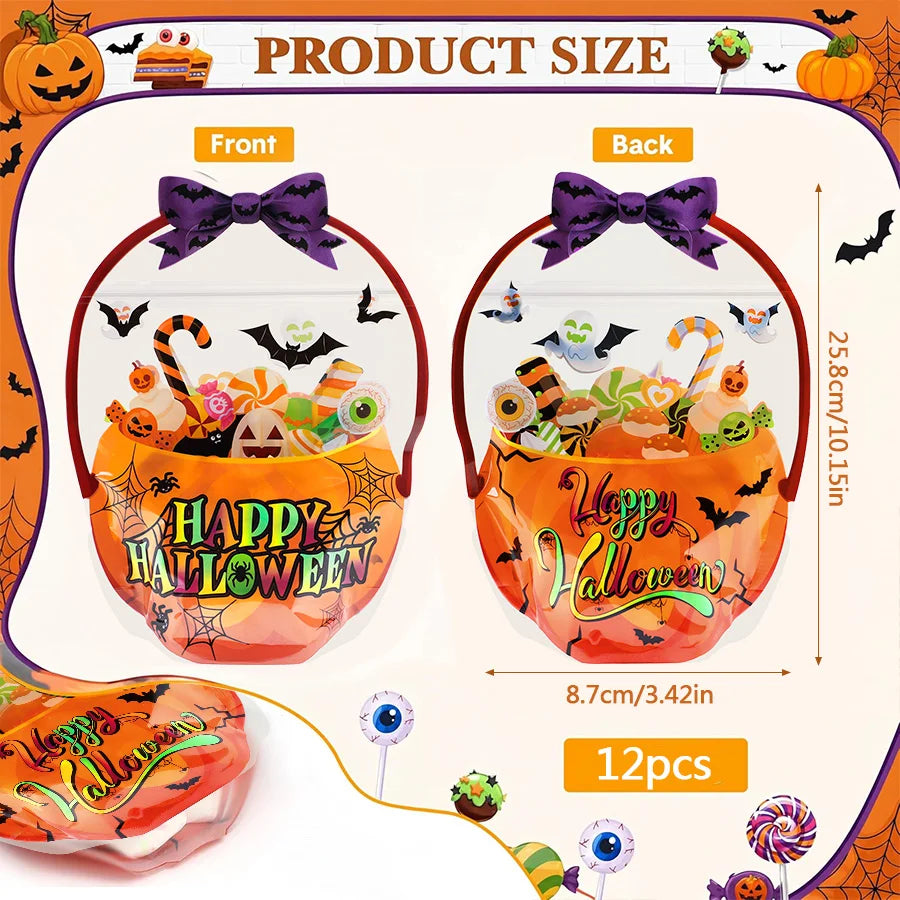 12 24-Pc Cartoon Pumpkin Candy Gift Bags Trick Or Treat Favors Snack - product image 3