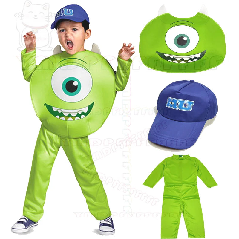 Mike Wazowski-Inspired Monsters University Costume – Jumpsuit, Hat & Vest