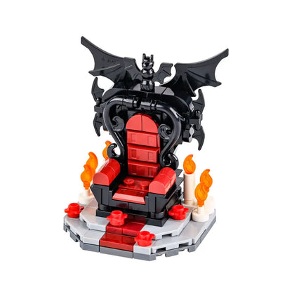 MOC Halloween Skeleton Horde Building Blocks Dark Castle with Vampire Throne DIY Medieval - B32-48