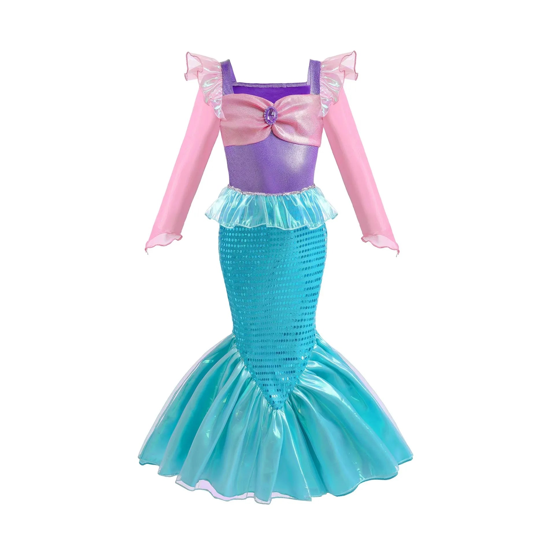 Ariel-Inspired Mermaid Princess Costume for Girls | Dress-Up Gown
