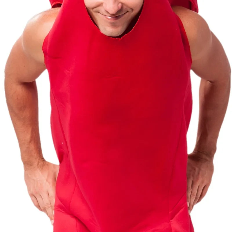 Adult Red Chili Pepper Costume – Funny Halloween Food Outfit