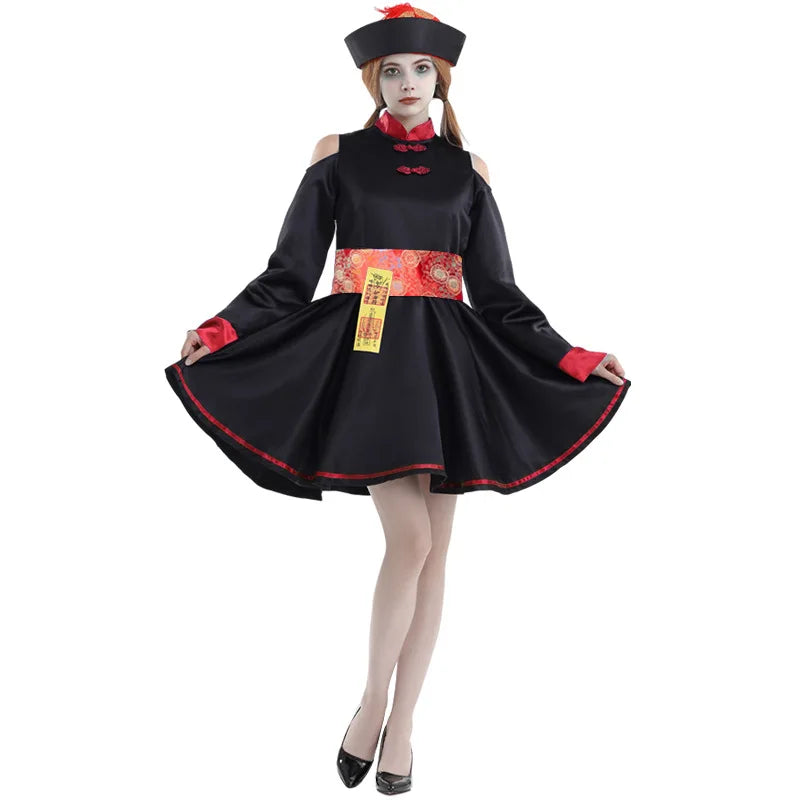 Women's Vampire Chinese Vintage Embroidered Zombie Gothic Cheongsam Hat - alternate view 6
