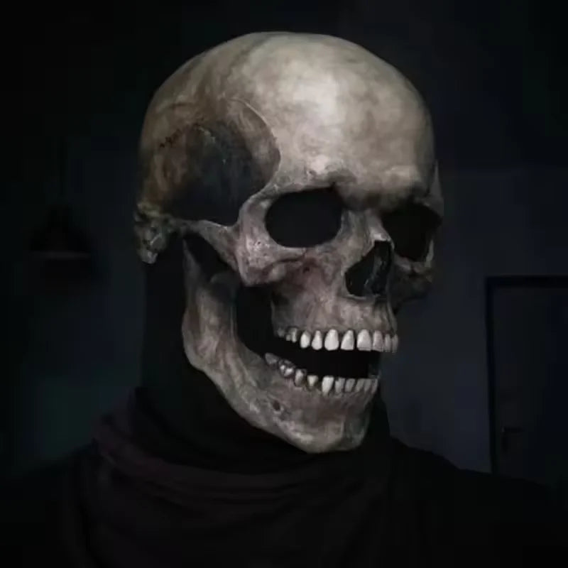 Halloween Horror Mask 3D Reality Full Head Skull Jaw Helmet Latex Scary Skeleton Mask Carnival Cosplay - product image 6