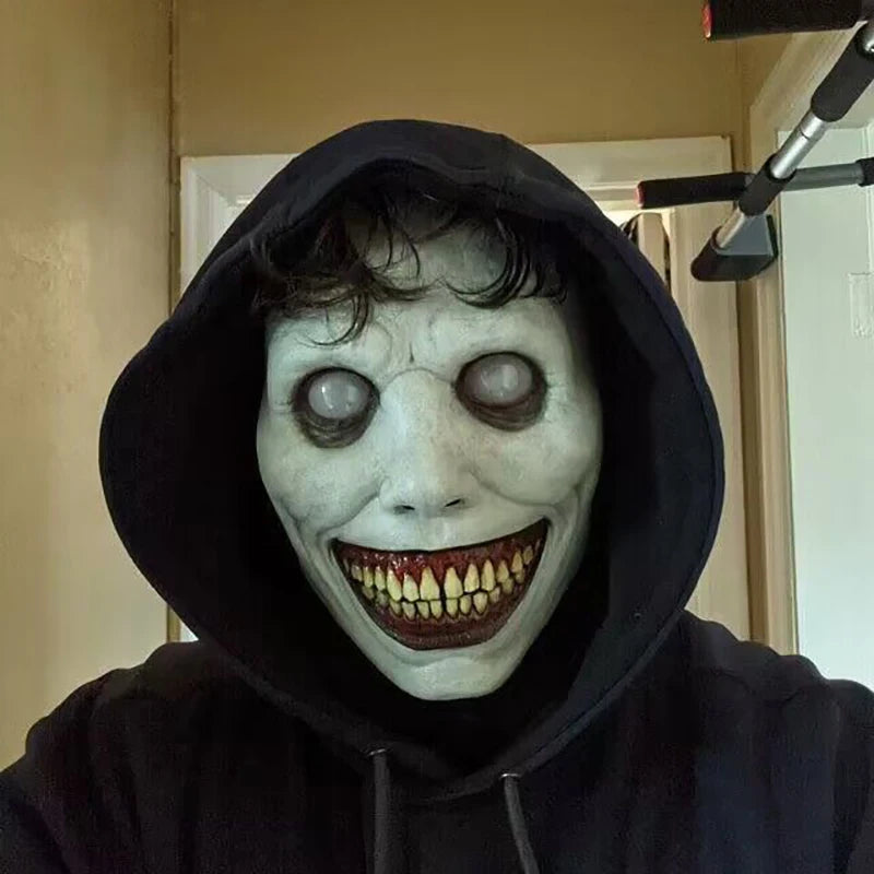 Horror the Exorcist Smiling Face Demon Mask Costume Evil Creepy Ghost Skull Plastic Masks - View 5