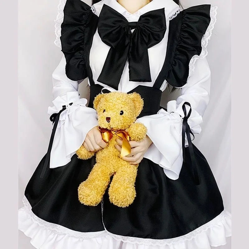Women Maid Outfit Lolita Costume Cute Sexy Erotic Kawaii Cafe Costume Black White Men - Women Size / XXL