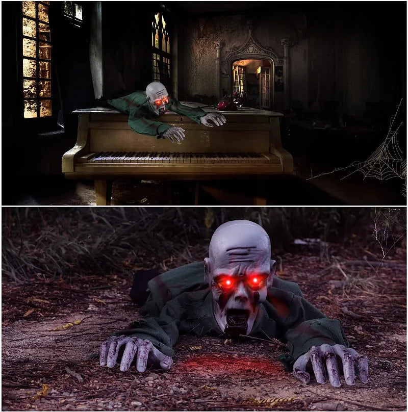 Scary Halloween Crawling Ghost Electronic Creepy Bloody Zombie with LED Eye - product image 3