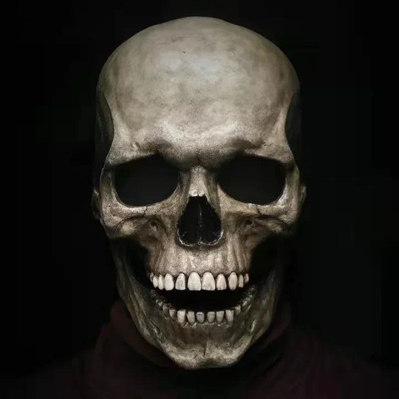 Halloween Horror Mask 3D Reality Full Head Skull Jaw Helmet Latex Scary Skeleton Mask Carnival Cosplay - product image 3