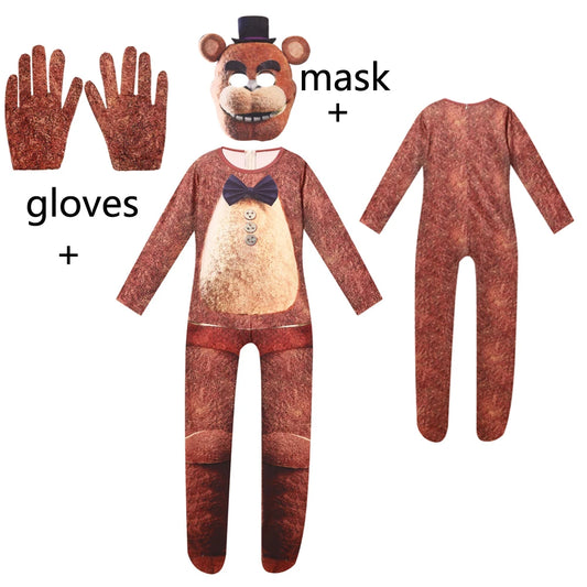 Kids' Anime Horrible Five Nights Freddyed Jumpsuit Nightmare Bonnie Costume
