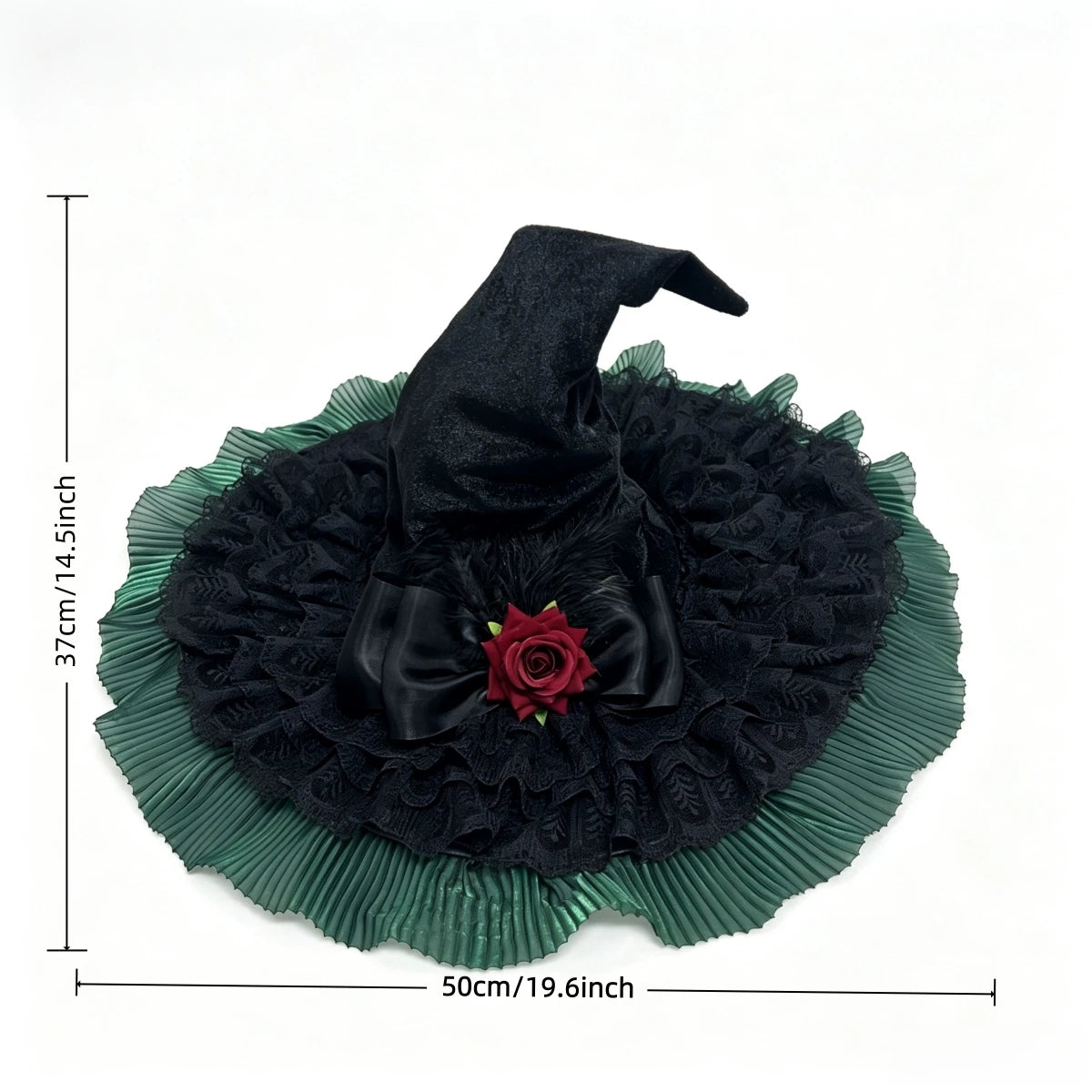 Gothic Halloween Witch Hat and Broom Set Witch Pointed Witch Flying Party - product image 5