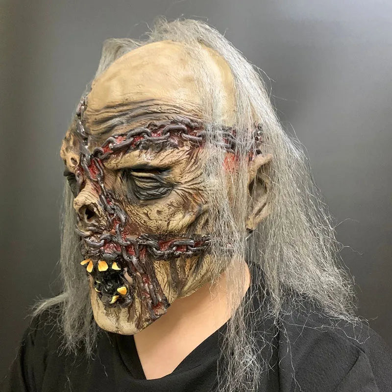 Zombie Latex Chains Hair Realistic Corpse Unisex Halloween Mask - product image 3