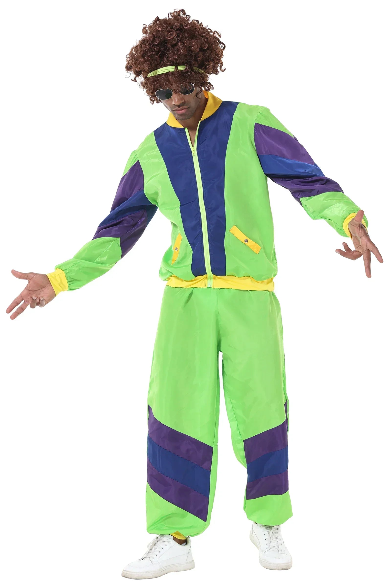 Men's 80s 90s Retro Sportwear Adult Hippie Disco Cosplay Costume Halloween Carnival Suit Party Role Playing - product image 3