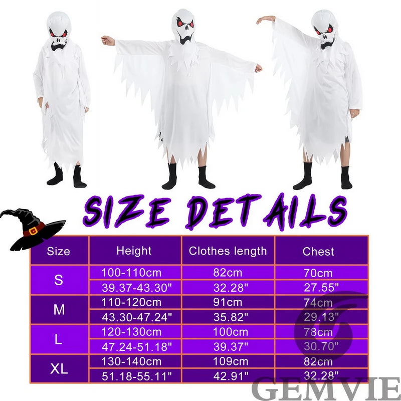 Kids' Ghost White Scary Suit Costume - alternate view 5
