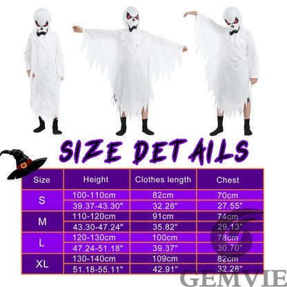Kids' Ghost White Scary Suit Costume - alternate view 5