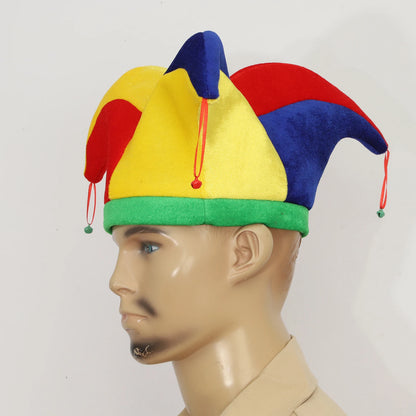 Halloween Costume Clown Hat Unisex Clown Hat Cap with Bells Costume Accessories Adult - Type D / One Size