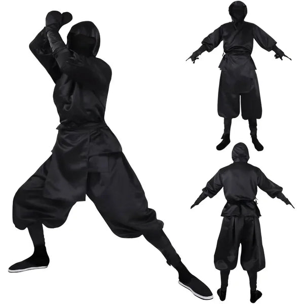 BRM Samurai Costume Halloween Costume Japanese Men's Black Ninja Costume - set / XXL