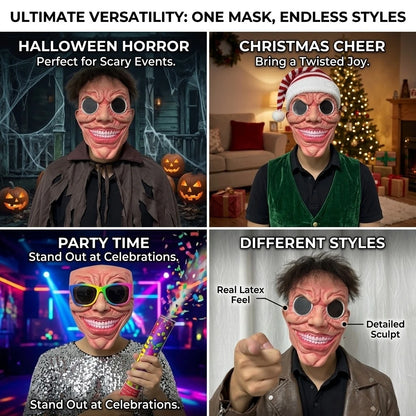 Scary Smile Black Hole Half Face Mask Horror Halloween Costume Mask Creepy Costume Props - View 6