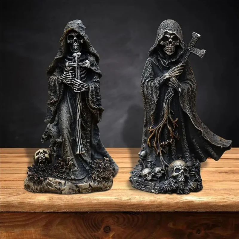 ' - PQWN Skeleton Figurine Evils Grim Reaper For Halloween Home Office Decor - product image 3