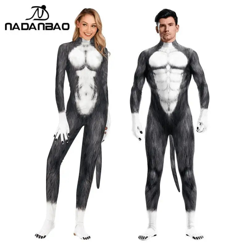 NADANBAO Adult Animal Costume – Dalmatian & Cow Print Catsuit Designs