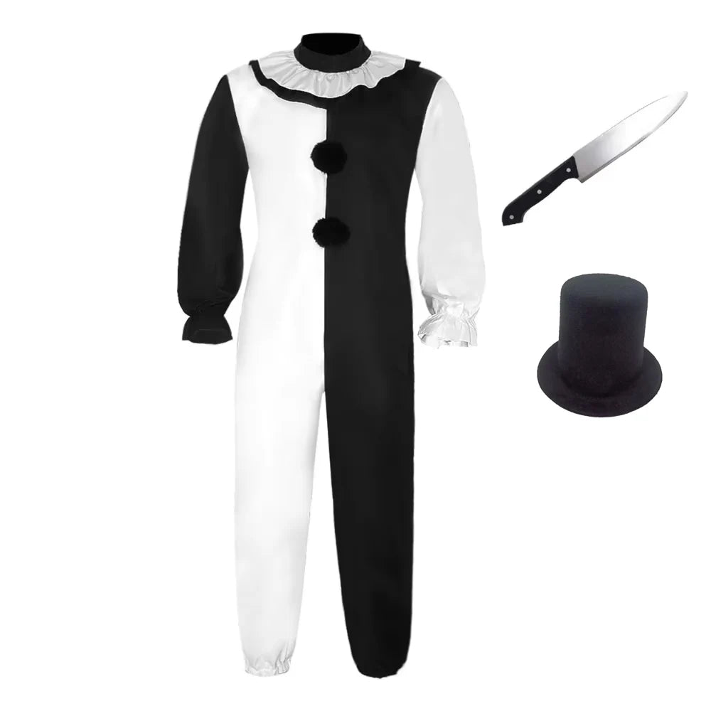Terrifier Art Clown Costume Joker Costume Jumpsuit Girls Up Horror Dress Suit Halloween - suit B / One size