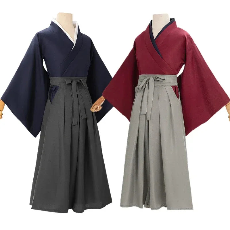 Anime Rurouni Kenshin Costume Adult Men Kimono Halloween Outfit - XXL / B