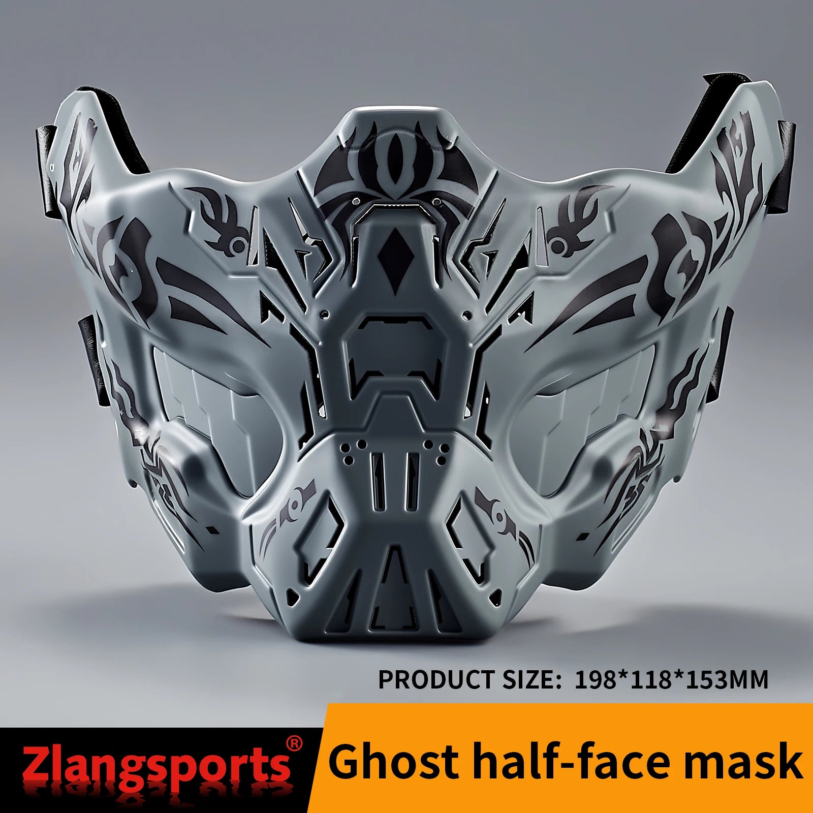 Halloween Ghost Mask, TPE Silicone Half Face Mask, for Halloween Cosplay Costume, Scary Tactical Mask - product image 10