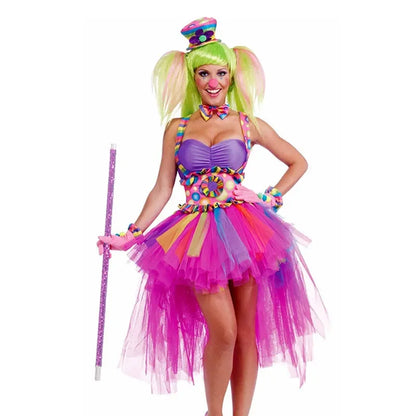 Adult Circus Clown Quinn Honey Clowns Sexy Classic Candy Color Costume