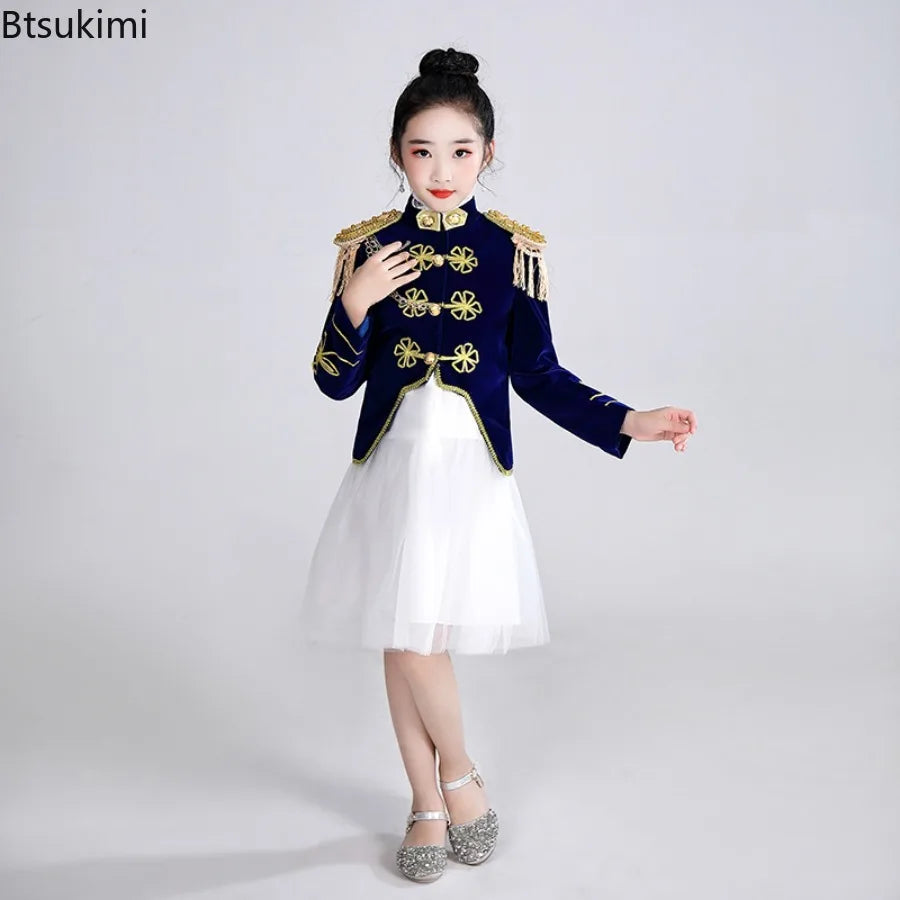 Kids' Medieval Show Vintage Jacket Pants Skirt 2-piece Costume - alternate view 4