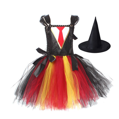 Magic Hermoine Girl Tutu Dress for Halloween Cosplay Costume Potter Witch Cosplay Clothes Kids Birthday Party - product image 9