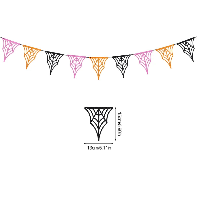 1set Halloween Decoration Banner Bunting Scary Spider Ghost Bat Hanging - product image 13