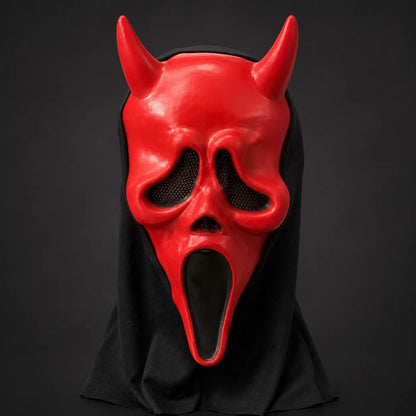 Ghost Face Scream Mask with Black Hood Latex Scary Mask Halloween Cosplay Party Haunted House Costume Prop - product image 6