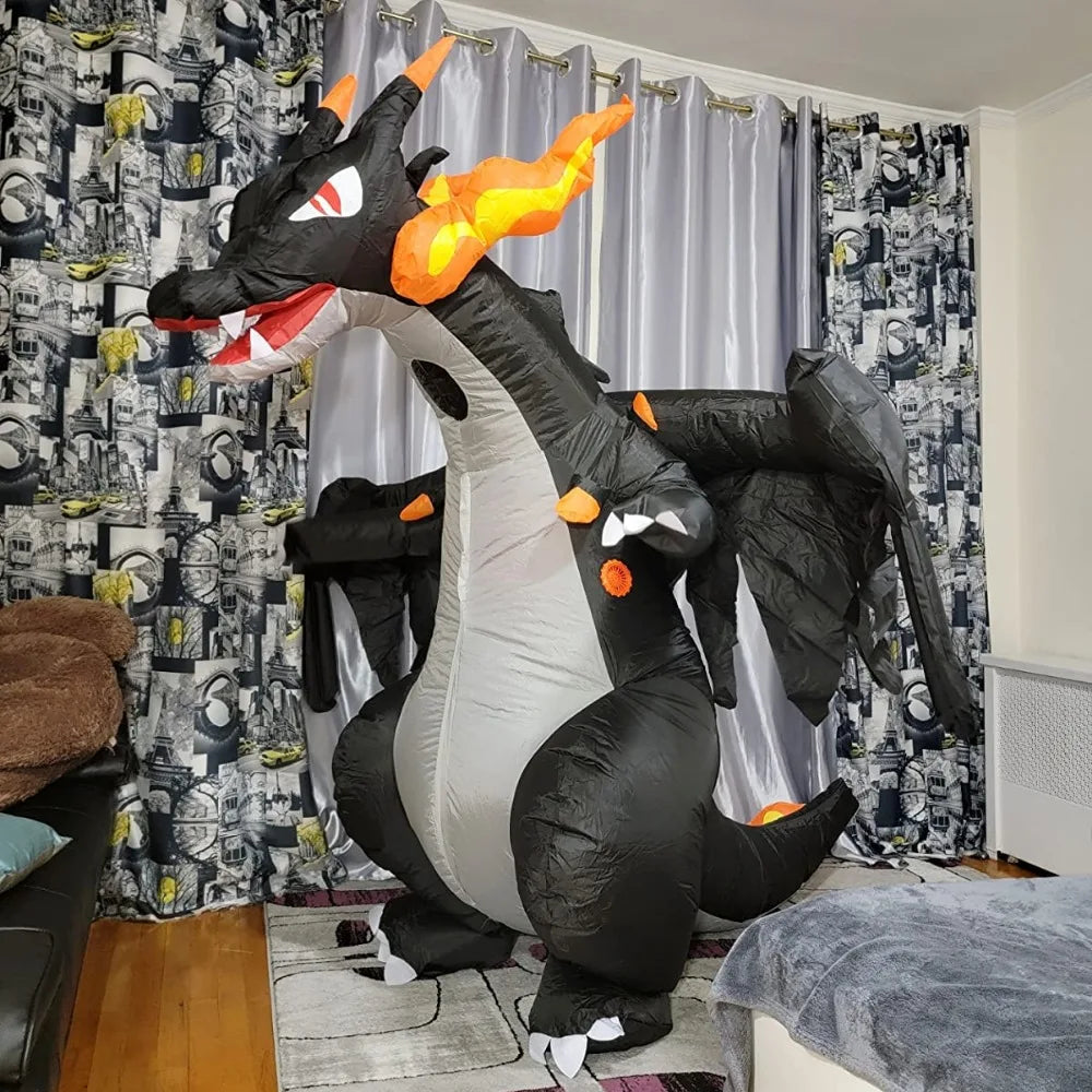 Dinosaur Inflatable Costumes for Adults Halloween Dragon Blow Up Suit Fire Breathing Evil Dragon for Party - product image 4