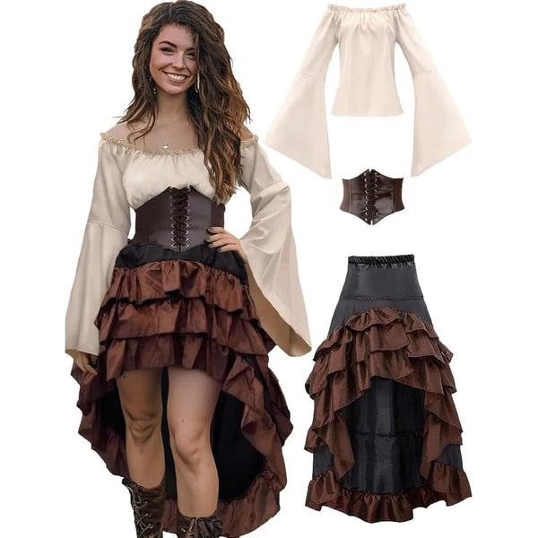Women's Renaissance Pirate Halloween Costume Set