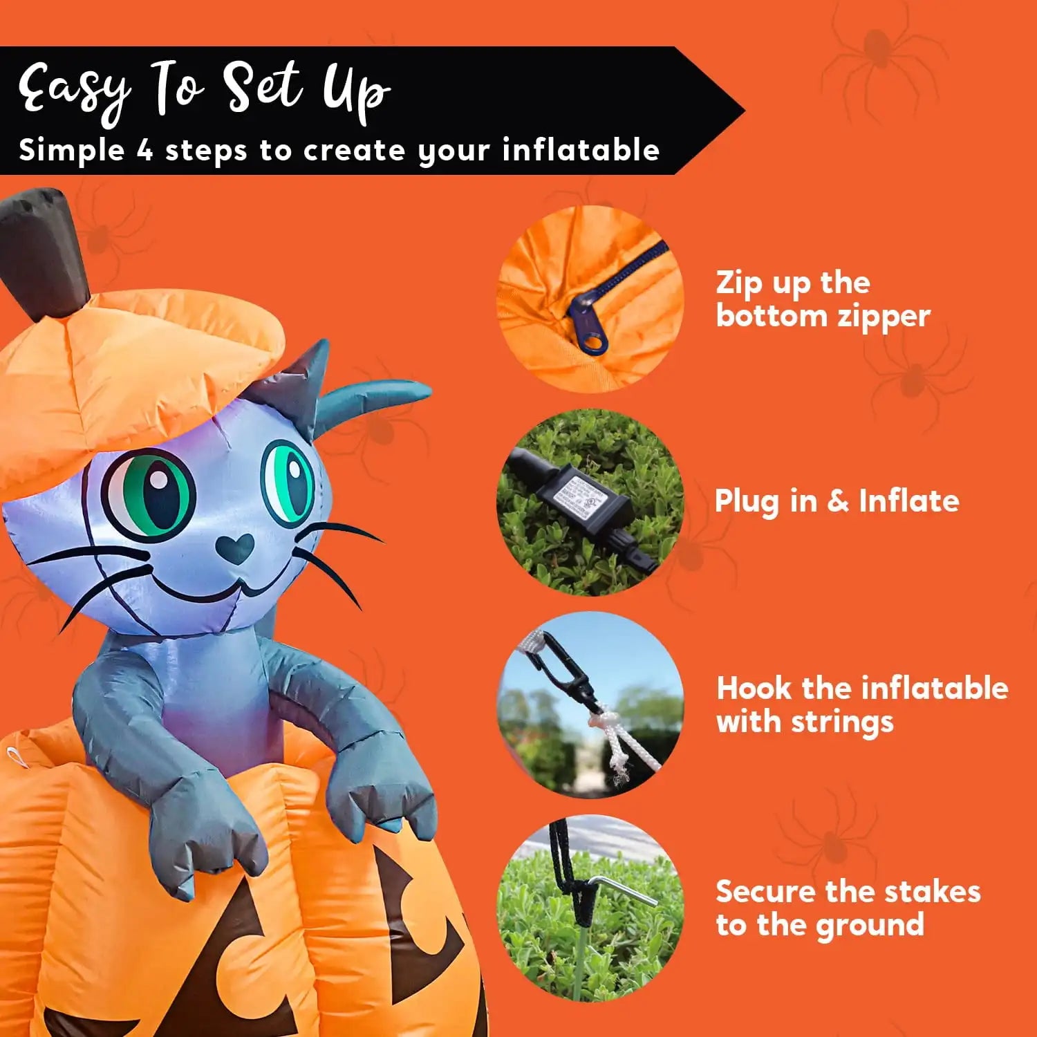 5 Ft Pumpkin Halloween Inflatable - product image 6