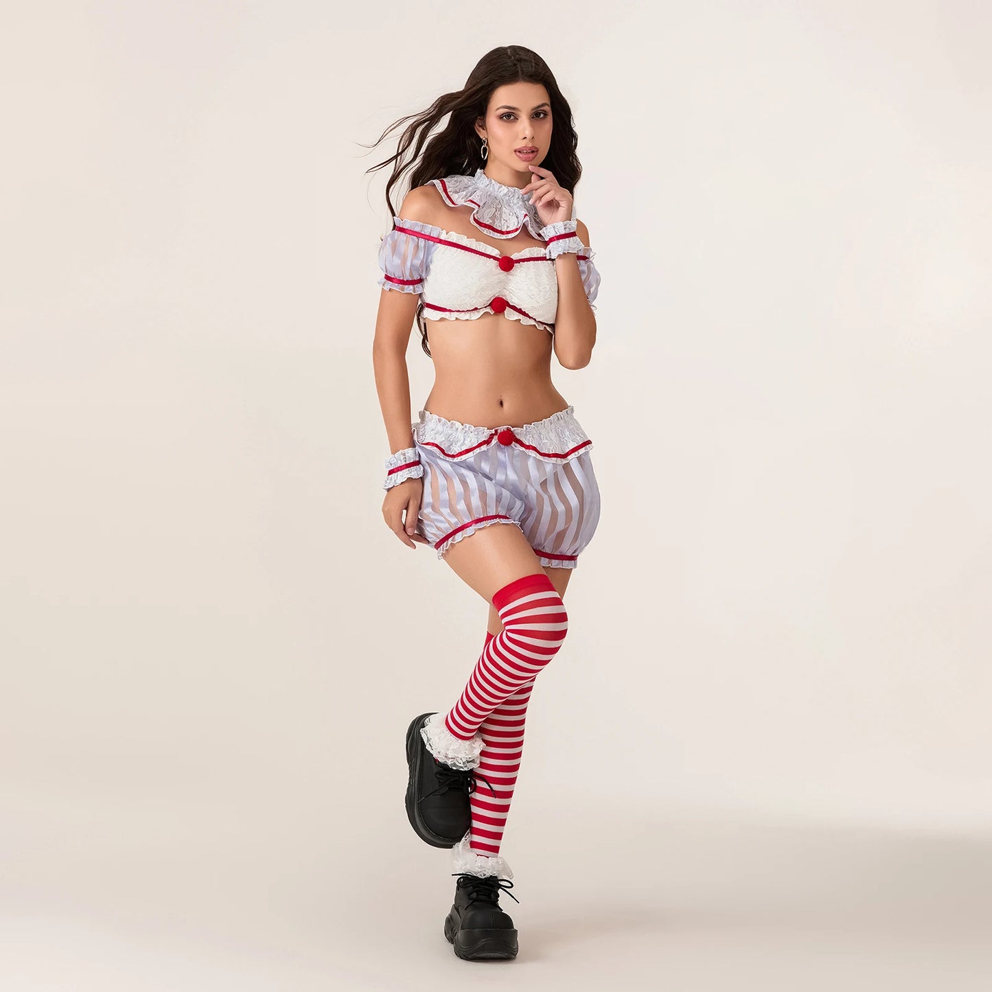 Women's 5-Piece Clown Halloween Costume Set